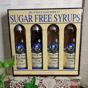 👉*NWT* DAVINCI GOURMET SUGAR FREE SYRUPS SAMPLER PACK ~(4) 6.3 OZ BOTTLES